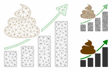 Shit growing chart mesh wire frame model vector