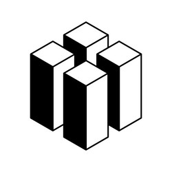 stylish isometric of four interconnected cubes vector image