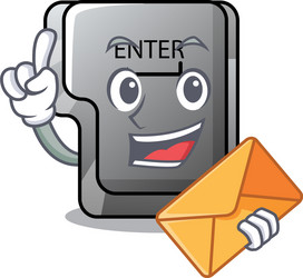 with envelope button enter on a keyboard character vector image
