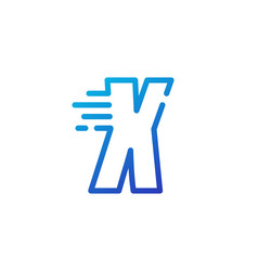X Letter - Fast Learning Icon vector image