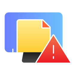 dangerous document on computer flat icon vector image