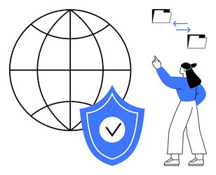 digital data transfer and online security concept vector image