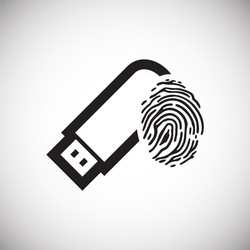 finger print data access on white background vector image