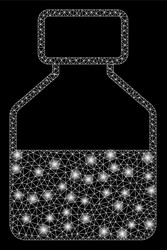 glowing mesh wire frame liquid bottle with flare vector image