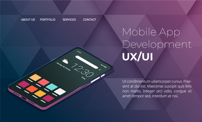 mobile application interface flat vector image