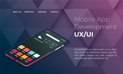 Mobile application interface flat vector