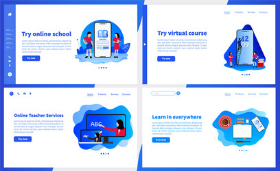 online school or e-learning simple user interface vector image