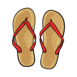 pair of flip flops summer time vacation attribute vector image