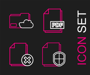 set line document protection concept delete file vector image