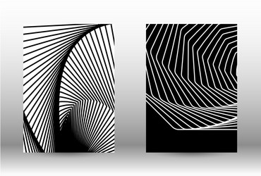 set of abstract patterns with distorted lines vector image