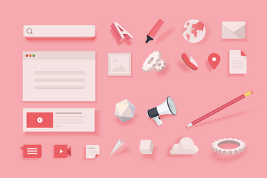 Website UI Elements & Icons vector image