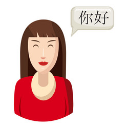 woman translator icon cartoon style vector