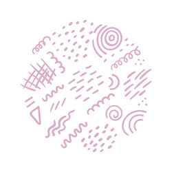 abstract geometric round shape scribbles texture vector image