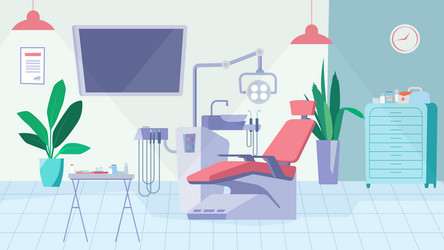 dentist office interior concept flat cartoon vector