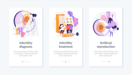 infertility test and treatment app interface vector image