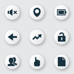 interface icons set with charge people open vector image