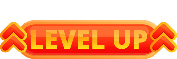 level up button interface icon cartoon style vector image