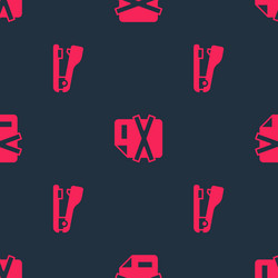 set stapler and delete file document on seamless vector image