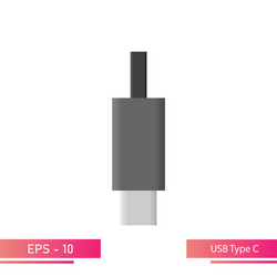 usb type c-gray color in a realistic design vector image