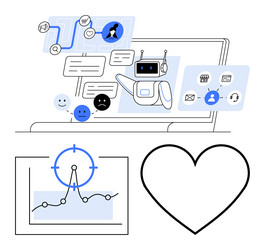 ai chatbot analyzing user feedback with data vector image