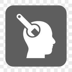 brain tool rounded square button vector image