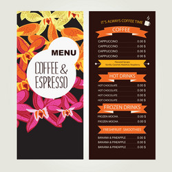 cafe menu template design vector