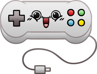 Gradient shaded cartoon game controller vector