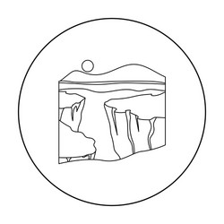 Grand canyon icon in outline style isolated vector