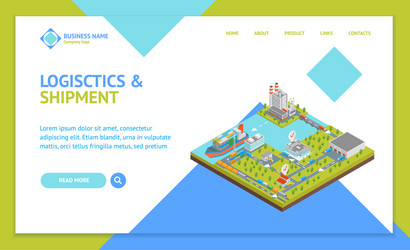 logistic transportation concept landing web page vector