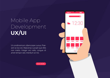 mobile application interface flat vector image