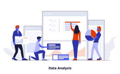 Modern flat design concept - data analysis vector