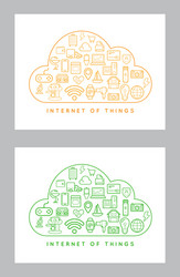 set iot internet things smart home quality design vector image