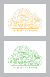 set iot internet things smart home quality design vector