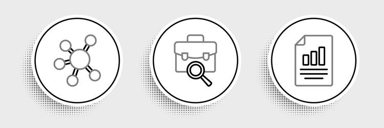 set line document with graph chart project team vector image
