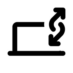 transferring data using laptop between devices vector image