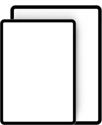 black tablet computers vertical mockups vector image