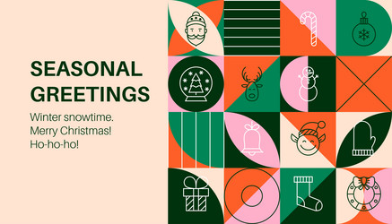 christmas seasonal geometrical banner Vector Image