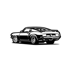 classic american muscle car rear view isolated Vector Image