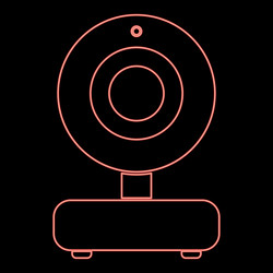neon web camera red color flat style image vector image