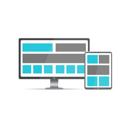 Responsive pc flat design modern seo vector