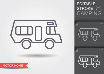 Camper van camping car icon outline vector