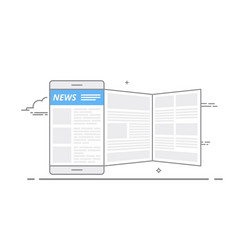 concept of using a mobile device to read news vector image