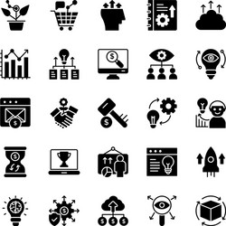 growth hacking glyph icons vector