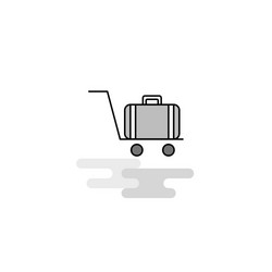 Luggage cart web icon flat line filled gray vector