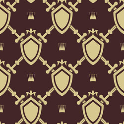 Medieval Sword and Shield Pattern vector image