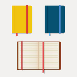 set of notebooks in flat style with shadows vector image