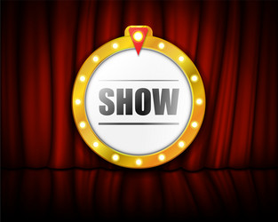 theater sign on curtain with spotlight vector