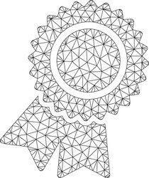 certification seal polygonal frame mesh vector image