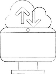 cloud computing with computer vector image