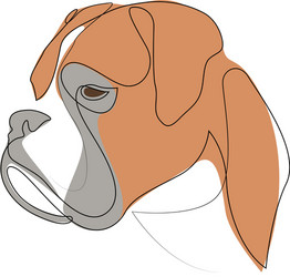 continuous line boxer single minimal style vector image